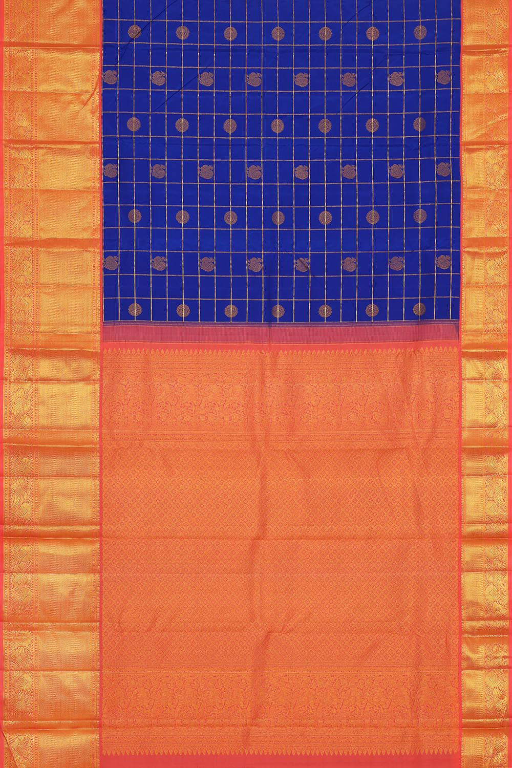 Image of Kanchipattu Royal Blue Brocade Saree